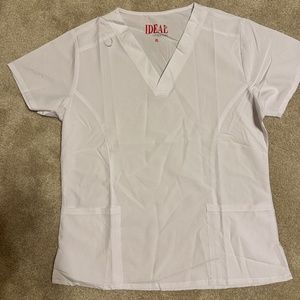 White nursing scrub top